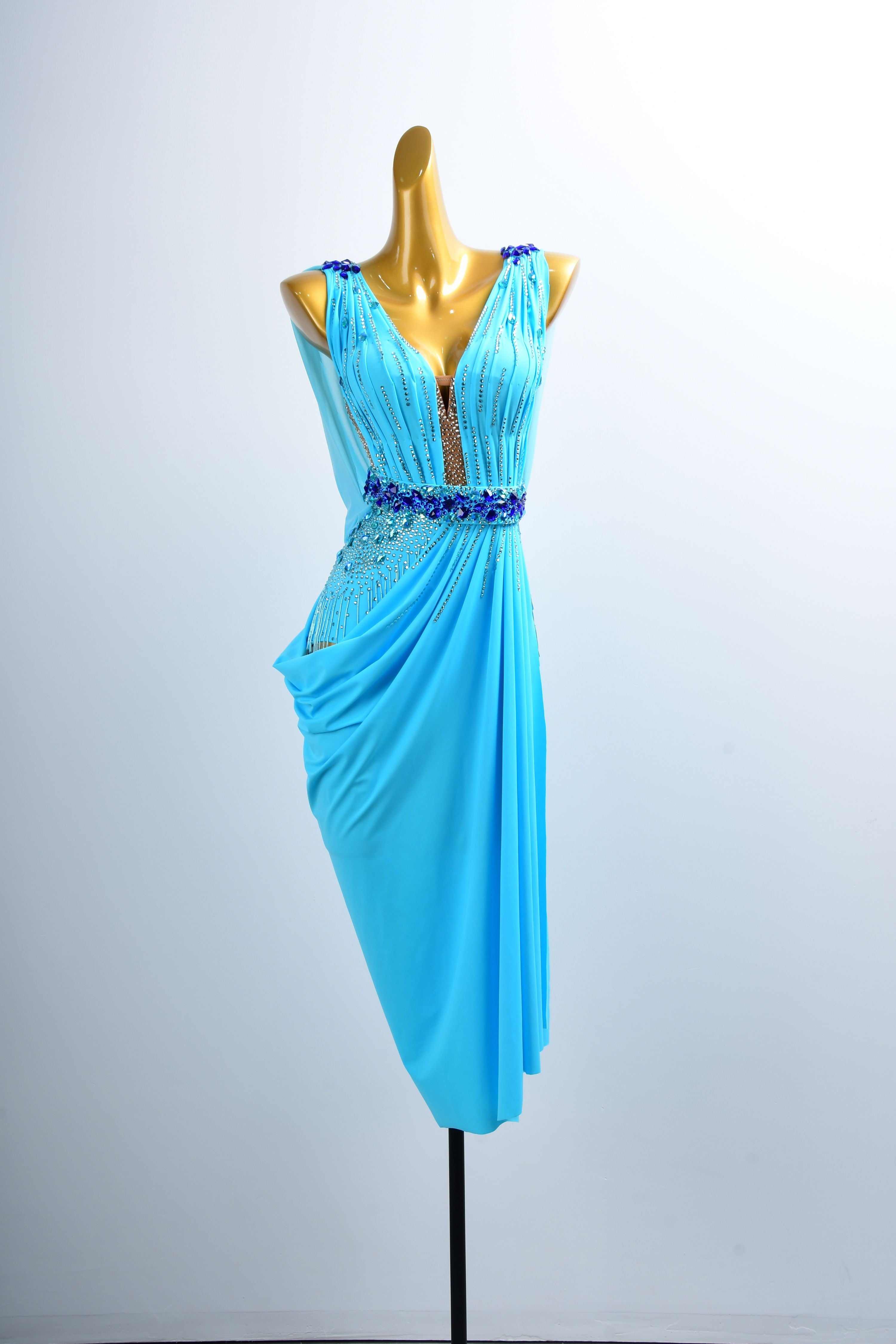 Crystal’s Creations Navy Blue Latin - Rhythm Dress | Size 5/6-11/12