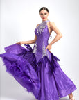 Water Drop Crystal Feather Ballroom Dress Standard/Smooth