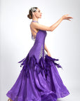 Water Drop Crystal Feather Ballroom Dress Standard/Smooth