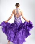 Water Drop Crystal Feather Ballroom Dress Standard/Smooth