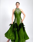 Water Drop Crystal Feather Ballroom Dress Standard/Smooth