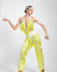 Acrylic Glitter Jumpsuit Latin Dress Latin/Rhythm