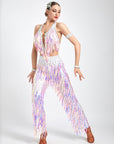 Acrylic Glitter Jumpsuit Latin Dress Latin/Rhythm
