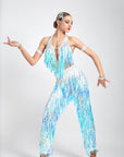 Acrylic Glitter Jumpsuit Latin Dress Latin/Rhythm