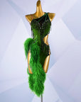 Beaded & Ostrich Feather Latin Dress Latin/Rhythm