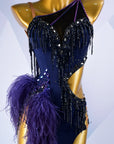 Beaded & Ostrich Feather Latin Dress Latin/Rhythm