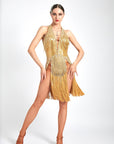 Chrisanne Shine Lycra Fringe Crystalline Latin Dress Latin/Rhythm