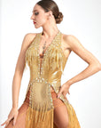 Chrisanne Shine Lycra Fringe Crystalline Latin Dress Latin/Rhythm
