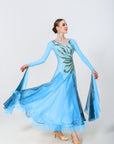Color Contrast Crystalline Ballroom Dress Standard/Smooth
