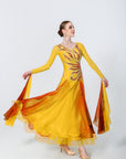 Color Contrast Crystalline Ballroom Dress Standard/Smooth