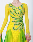 Color Contrast Crystalline Ballroom Dress Standard/Smooth