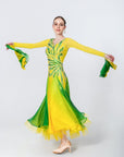 Color Contrast Crystalline Ballroom Dress Standard/Smooth