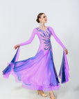 Color Contrast Crystalline Ballroom Dress Standard/Smooth