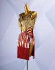 Colorful Beaded Paillette and Fringe Latin Dress Latin/Rhythm