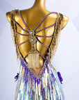 Colorful Beaded Paillette and Fringe Latin Dress Latin/Rhythm