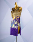 Colorful Beaded Paillette and Fringe Latin Dress Latin/Rhythm