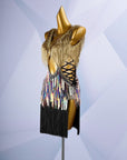 Colorful Beaded Paillette and Fringe Latin Dress Latin/Rhythm