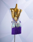 Colorful Beaded Paillette and Fringe Latin Dress Latin/Rhythm
