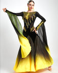 Contrast Color Crystallized Ballroom Dress Standard/Smooth