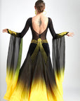 Contrast Color Crystallized Ballroom Dress Standard/Smooth