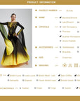 Contrast Color Crystallized Ballroom Dress Standard/Smooth