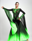 Contrast Color Crystallized Ballroom Dress Standard/Smooth