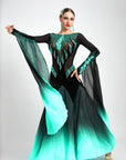 Contrast Color Crystallized Ballroom Dress Standard/Smooth