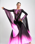 Contrast Color Crystallized Ballroom Dress Standard/Smooth