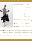 Crystalline Animal Print Feather Latin Dress Latin/Rhythm