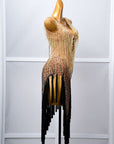 Crystalline Beaded Fringe Latin Dress Latin/Rhythm