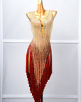 Crystalline Beaded Fringe Latin Dress Latin/Rhythm