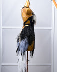 Crystalline Beaded Ostrich Feather Latin Dress Latin/Rhythm