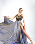 Crystalline Dazzle Satin Chiffon Smooth Dress Standard/Smooth