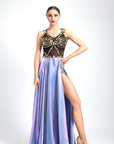 Crystalline Dazzle Satin Chiffon Smooth Dress Standard/Smooth