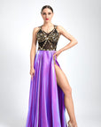 Crystalline Dazzle Satin Chiffon Smooth Dress Standard/Smooth