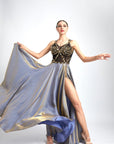 Crystalline Dazzle Satin Chiffon Smooth Dress Standard/Smooth