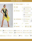 Crystalline Fluorescent Stone Fringe Latin Dress Latin/Rhythm