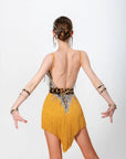 Crystalline Leopard Print Fringe Latin Dress Latin/Rhythm
