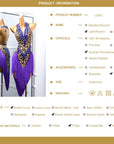 Crystalline Leopard Print Fringe Latin Performance Dress Latin/Rhythm