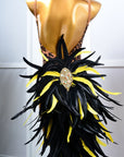 Crystalline Leopard Print Latin Feather Dress Latin/Rhythm