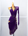 Crystalline One - shoulder beaded Latin Dress Latin/Rhythm