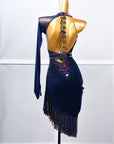 Crystalline One - shoulder beaded Latin Dress Latin/Rhythm