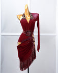 Crystalline One - shoulder beaded Latin Dress Latin/Rhythm