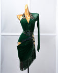 Crystalline One - shoulder beaded Latin Dress Latin/Rhythm