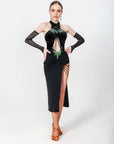 Crystallized Long Slit Latin Dress Latin/Rhythm