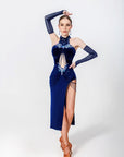 Crystallized Long Slit Latin Dress Latin/Rhythm