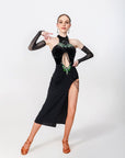Crystallized Long Slit Latin Dress Latin/Rhythm