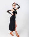 Crystallized Long Slit Latin Dress Latin/Rhythm