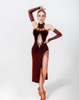 Crystallized Long Slit Latin Dress Latin/Rhythm