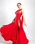Glittering One Shoulder Smooth Dress Standard/Smooth